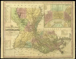 Die Reisetaschenkarte von Louisiana, veröffentlicht 1830